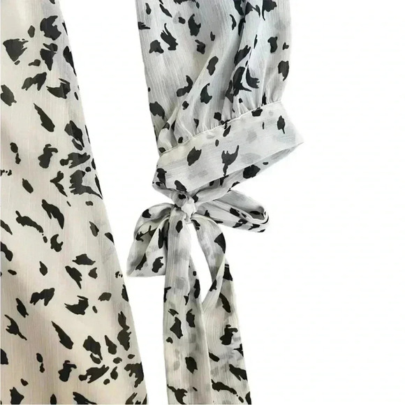 [4]Sam Edelman  Chiffon Ruffled Fleck Print Dress - Picture 6 of 11